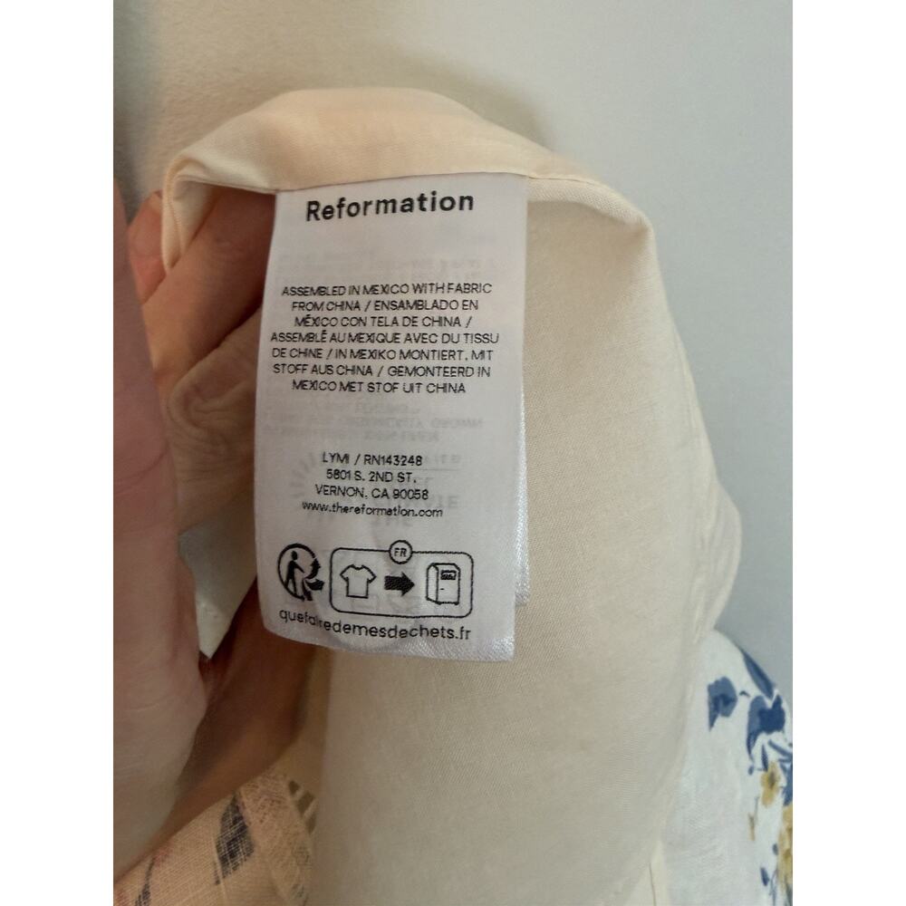 Reformation Everett 100% Linen Floral Midi Dress $298 Sz 2 NEW - Picture 9 of 16